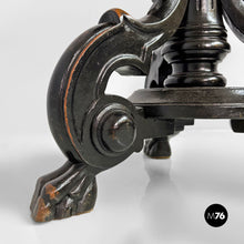Load image into Gallery viewer, Stool in wood and brown leather, 1930s
