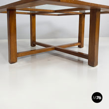 Carica l&#39;immagine nel visualizzatore di Gallery, Coffee table in wood and glass, 1980s
