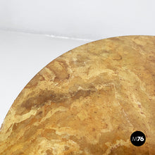 Load image into Gallery viewer, Coffee table in brass and wood with marble effect, 1960s

