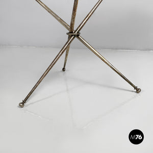 Coffe table in glass and  burnished metal, 1960s