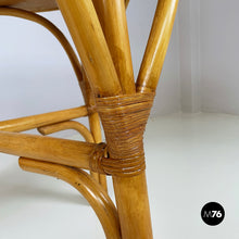 Load image into Gallery viewer, Round dining table in rattan, 1960s
