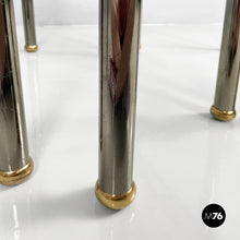 Charger l&#39;image dans la galerie, Coffe tables in metal and glass, 1980s

