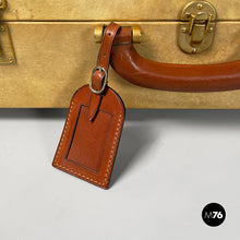 将图片加载到图库查看器，Suitcase in beige and brow leather, 1960s
