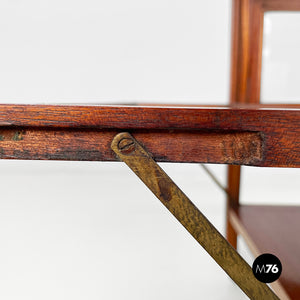 Cart with bar compartment in wood and glass, late 1800s