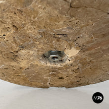 将图片加载到图库查看器，Coffee table in metal, formica and travertine, 1980s
