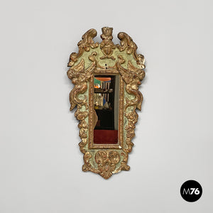 Mirrors in golden and light green wood, 1900s