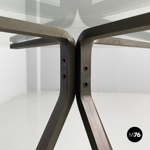 Coffee table in metal and glass Cuginetto by Enzo Mari for Driade, 1970s