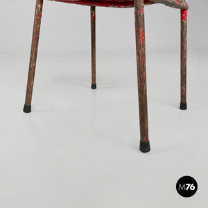 Red metal chairs, 1940s