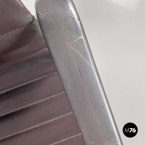 Dark grey leather office chair by Charles and Ray Eames for ICF, 1970s