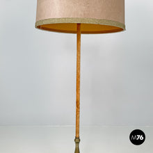 Load image into Gallery viewer, Velvet and brass floor lamp, 1940s

