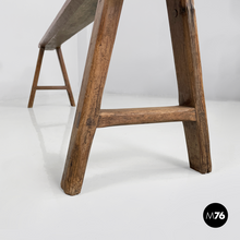 Carica l&#39;immagine nel visualizzatore di Gallery, Narrow solid wood bench, 1930s
