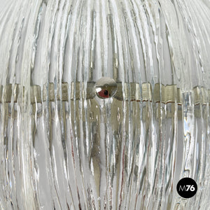 Pineapple-shaped wall lamp in fluted glass, 1980s