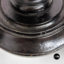 Load image into Gallery viewer, Stool in wood and brown leather, 1930s

