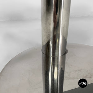 Console in smoked glass and steel, 1980s