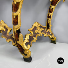 Load image into Gallery viewer, Console in gold wood with decorations, 1700s
