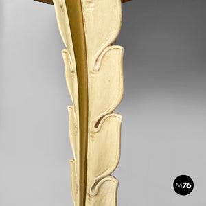 Wall console in wood and mirror, 1940s