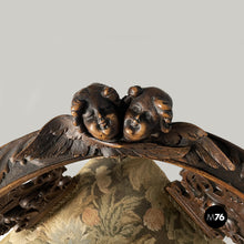 Charger l'image dans la galerie, Wooden armchairs with floral fabric, late 19th century
