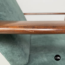 画像をギャラリービューアに読み込む, Green velvet armchairs, 1950s
