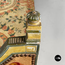 Load image into Gallery viewer, Bench in wood and fabric, 1800s
