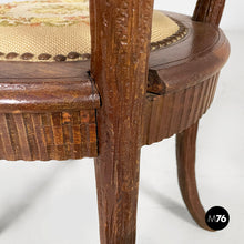画像をギャラリービューアに読み込む, Chair in wood and embroidered fabric, 1930s
