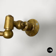 将图片加载到图库查看器，Wall lamp in brass and glass, 1940s
