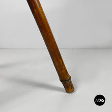 Load image into Gallery viewer, Pedestal in brown leather and bamboo, 1930s
