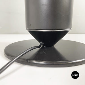 Matte black and glossy white metal table lamp, 1980s