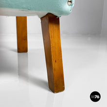 将图片加载到图库查看器，Armchairs in light blue and wood, 1950s
