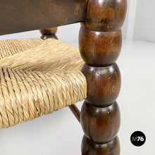 将图片加载到图库查看器，Armchairs in wood and straw, 1960s
