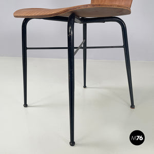 Chair in wood and black metal, 1960s