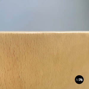 Chair in light wood and metal, 1980s