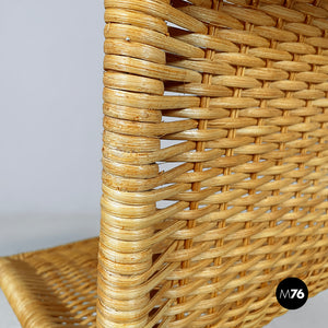Chairs in straw and steel, 1970s