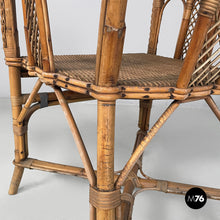Load image into Gallery viewer, Chairs in rattan and light blue rattan, early 1900s
