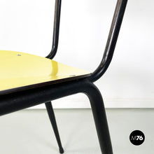 Carica l&#39;immagine nel visualizzatore di Gallery, Chairs Paulista in yellow, red, black formica and black metal, 1960s
