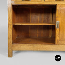 将图片加载到图库查看器，Sideboard with drawers in wood and glass, 1940s
