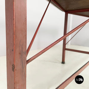 Dining table in wood, formica and iron, 1950s