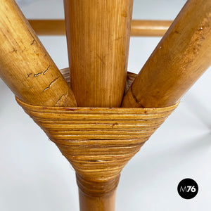 Round dining table in rattan, 1960s