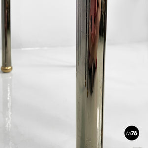 Coffe tables in metal and glass, 1980s