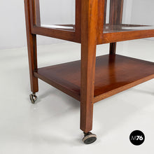 Load image into Gallery viewer, Cart with bar compartment in wood and glass, late 1800s
