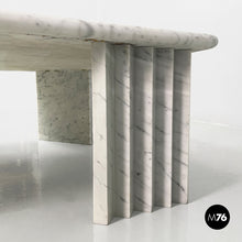 Load image into Gallery viewer, Rectangular coffe table in white marble by Carlo Scarpa, 1980s
