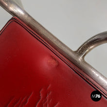 画像をギャラリービューアに読み込む, Chairs in metal and red faux leather, 1930s
