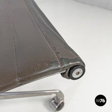 Load image into Gallery viewer, Dark grey leather office chair by Charles and Ray Eames for ICF, 1970s
