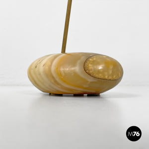 Brass and onyx table lamp LTA1 Sasso by Luigi Caccia Dominioni for Azucena, 1950s