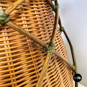 Pineapple floor lamp in wicker, 1970s