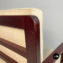 将图片加载到图库查看器，Armchair in wood and beige fabric, 1930s
