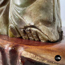 Load image into Gallery viewer, Buddha sculpture in jade and wood, 1950s
