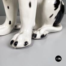 Carica l&#39;immagine nel visualizzatore di Gallery, Black and white ceramic sculpture of Harlequin Great Dane dog, 1980s
