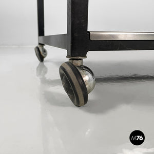 Cart in steel and black metal, 1980s