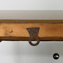 Load image into Gallery viewer, Wall console in wood, brass and glass, 1940s
