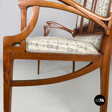 Load image into Gallery viewer, Bench in fabric and wood, 1930s
